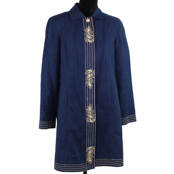 Sigrid Olsen Jackets & Coats Sigrid Olsen Womens Embroidered Linen